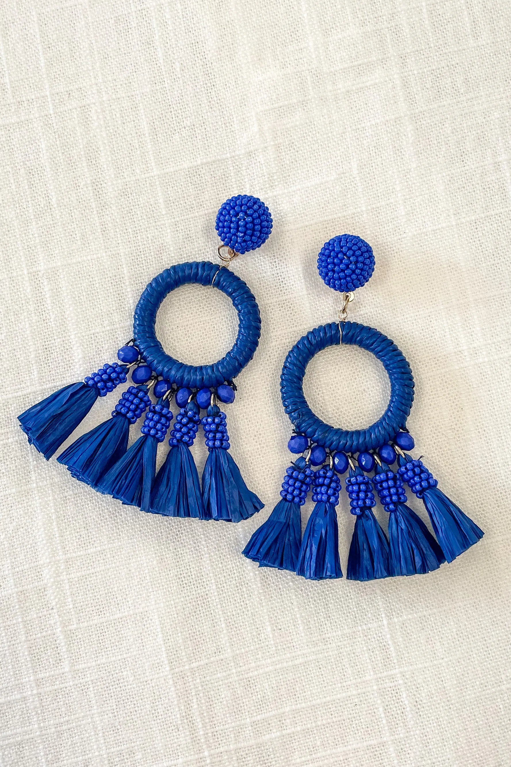 Bold Love Blue Tassel Earrings