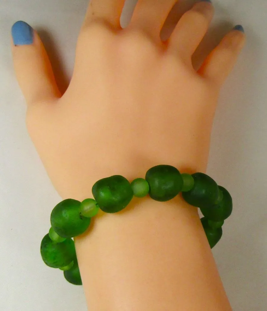 Bright Green Handmade Bead Bracelet