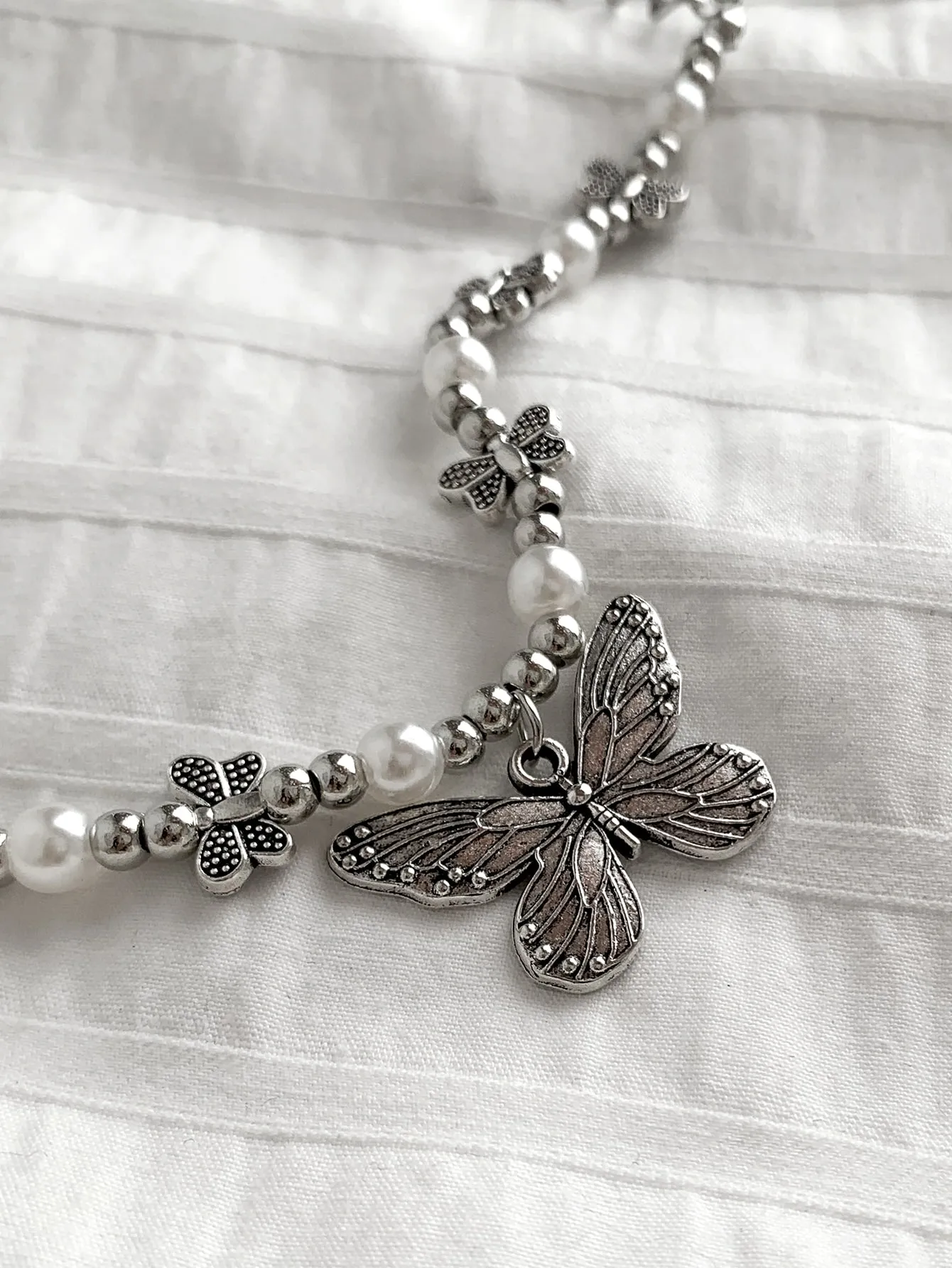 Butterfly Charm Beads Necklace Jewelry for Women Gift for Her Necklace