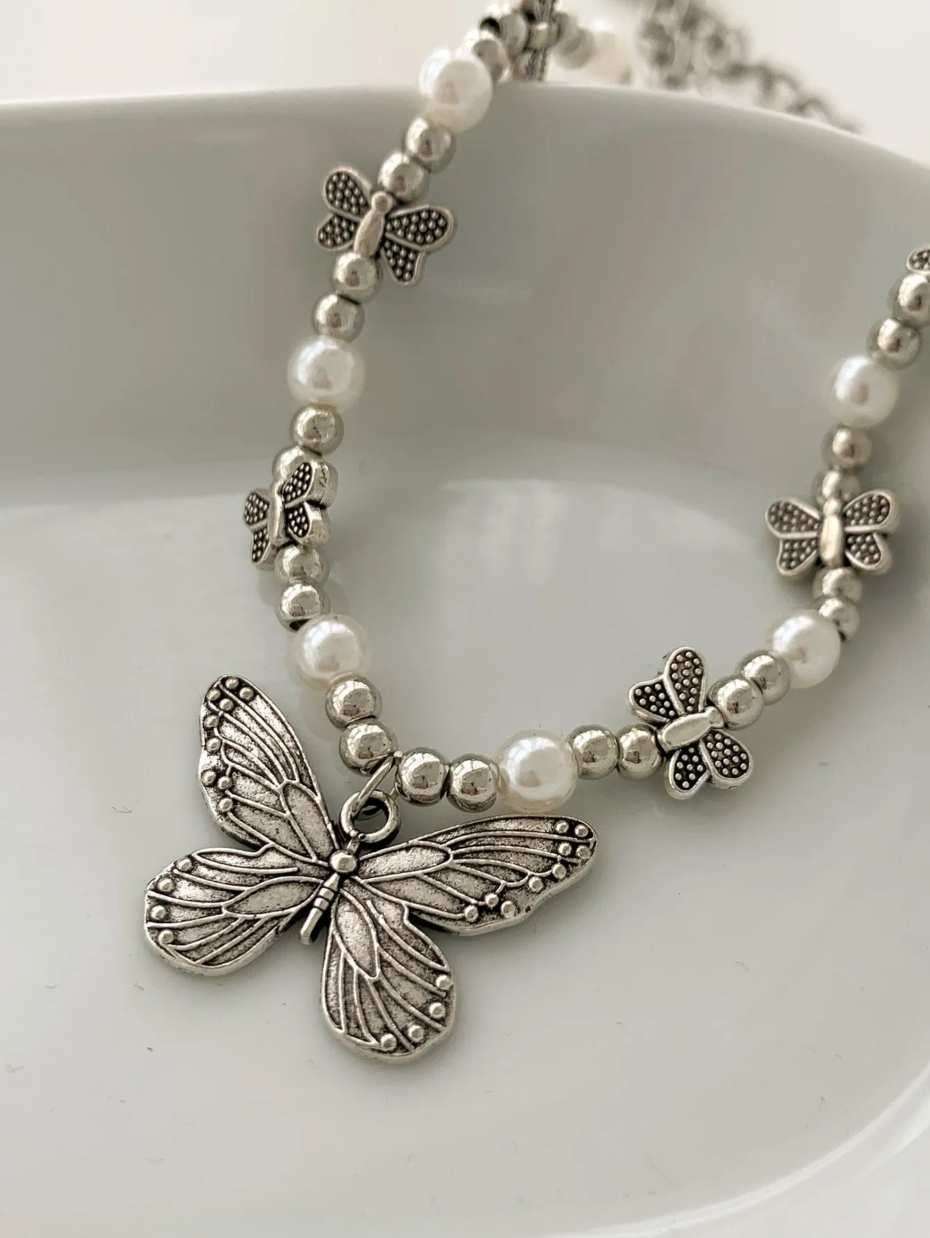 Butterfly Charm Beads Necklace Jewelry for Women Gift for Her Necklace