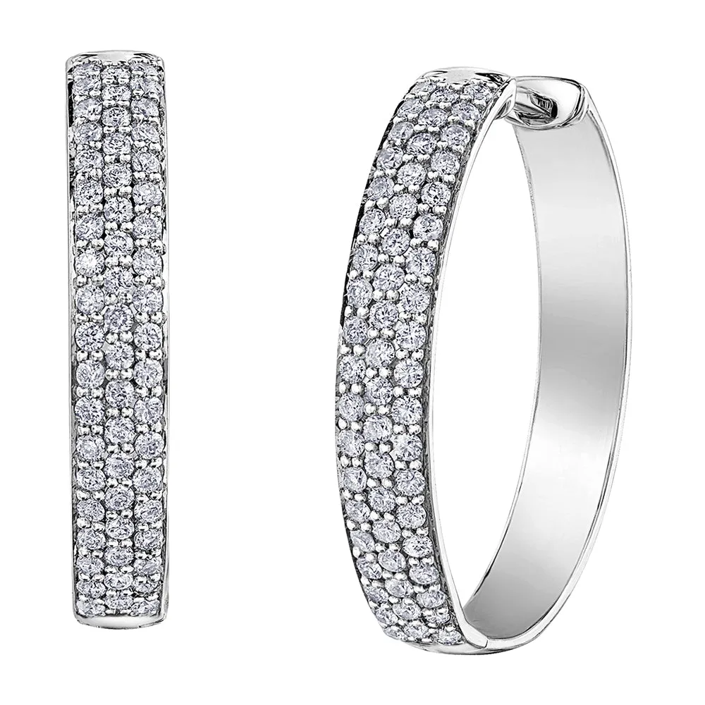 Classic Pavé Diamond Hoop Earrings