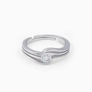 Classic Solitaire Silver Ring