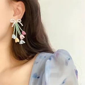 Colorful Tulip To Butterfly Beaded Earrings