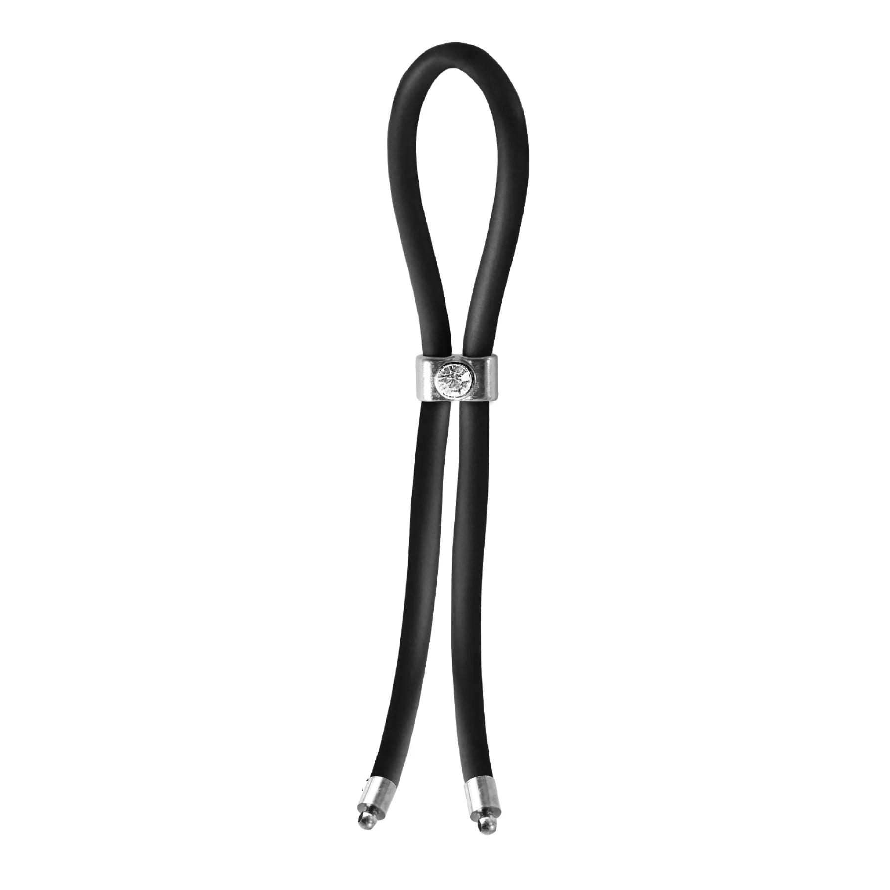 CRing Lasso Silver Empire Slider WGem Bead Silicone Black