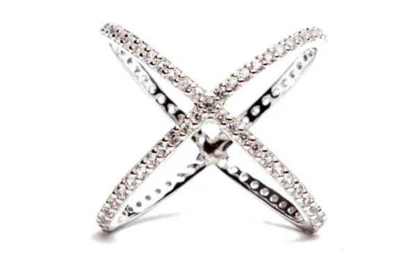 Criss Cross Ring - White Gold