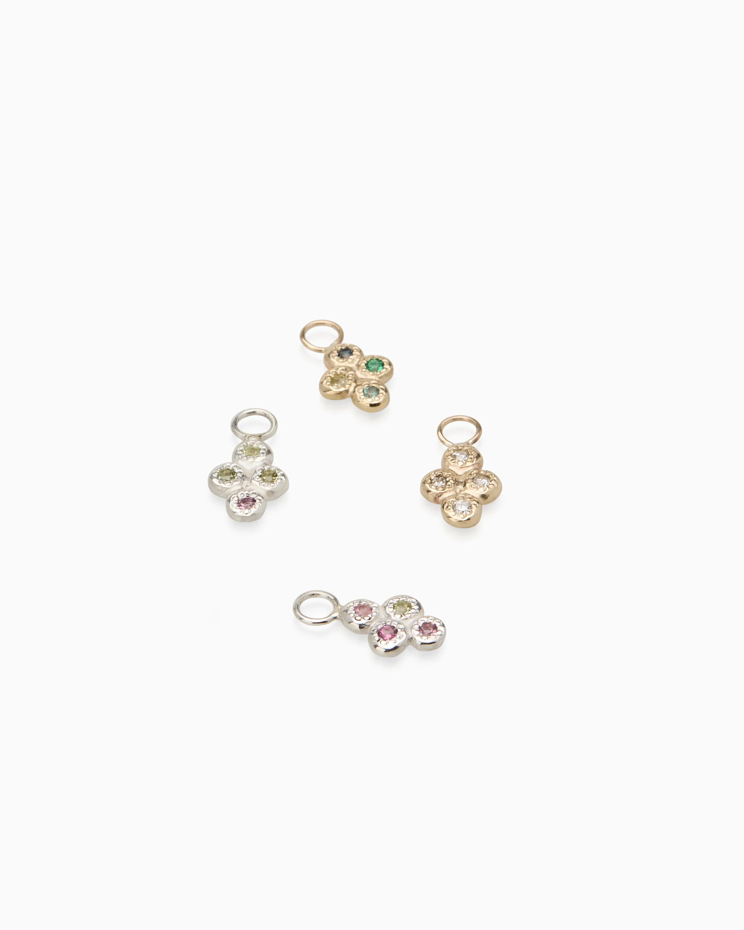 Cross Stone Earring Charm | Silver