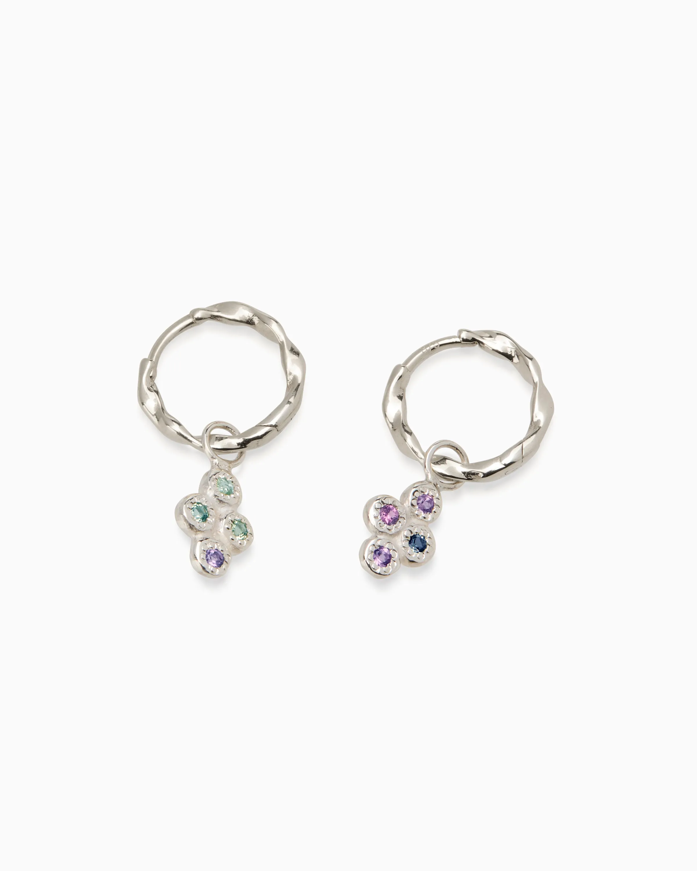 Cross Stone Earring Charm | Silver