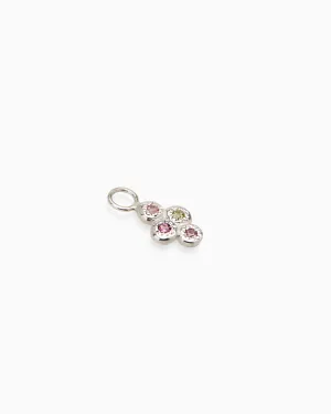 Cross Stone Earring Charm | Silver