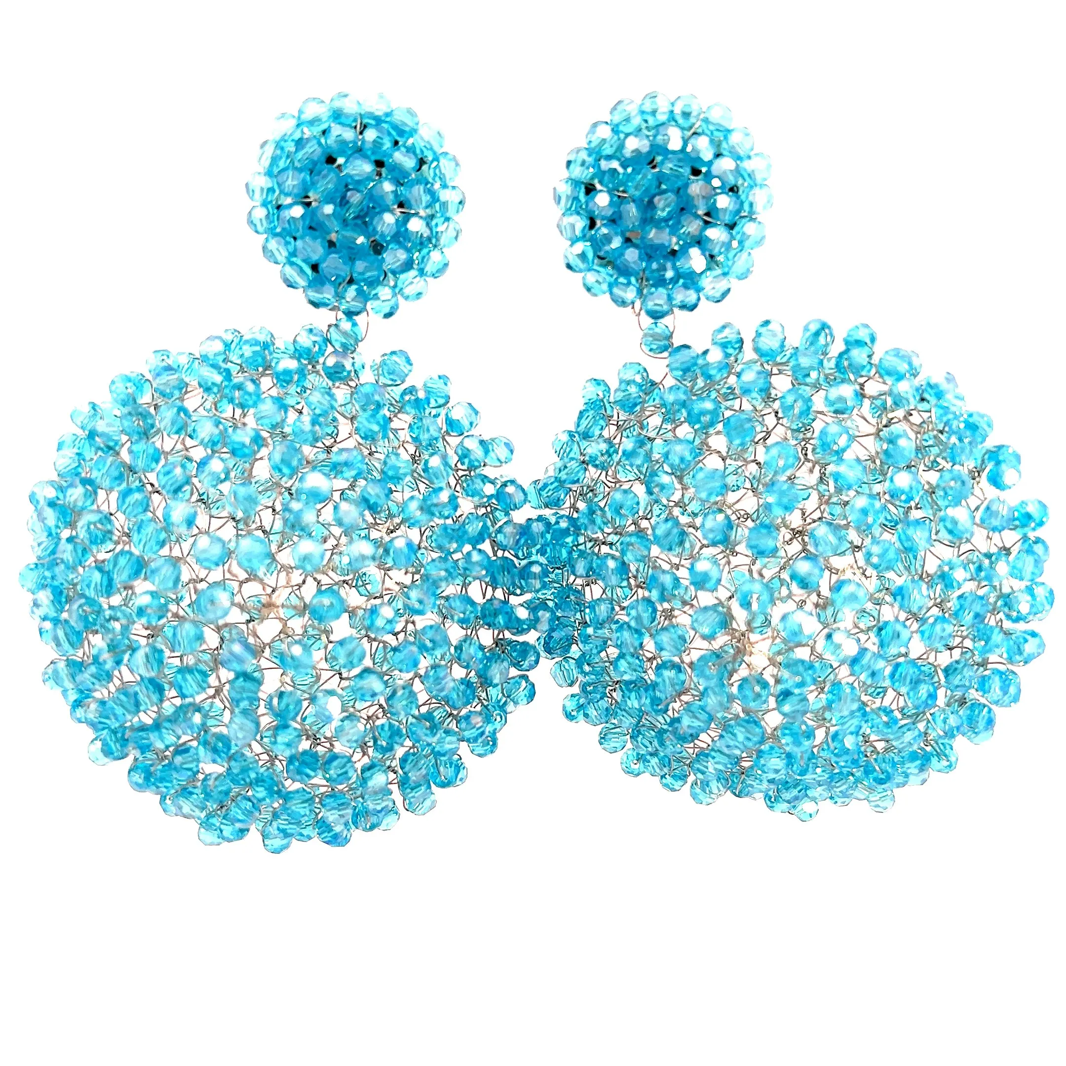 Crystal Sphere Statement Clip On Earring