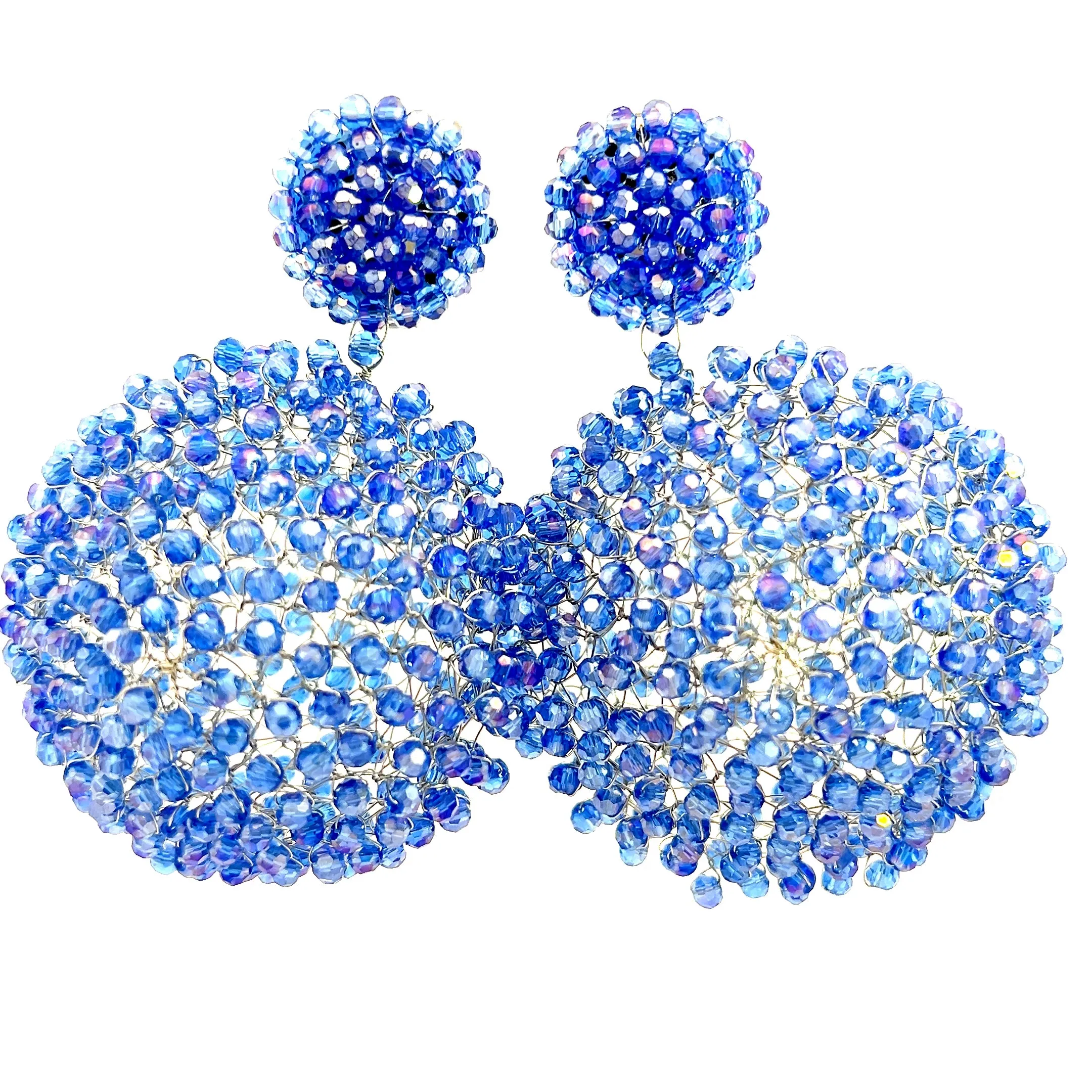 Crystal Sphere Statement Clip On Earring