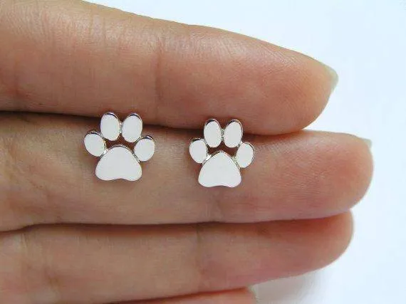 Cute Cat and Dog Paw Stud Earrings