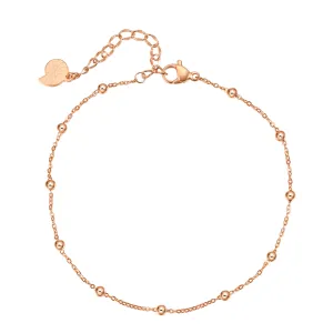 Delicate Ball Chain Anklet Rose Gold