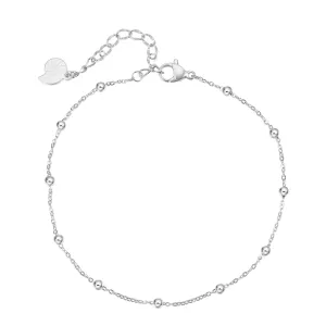 Delicate Ball Chain Anklet Silver