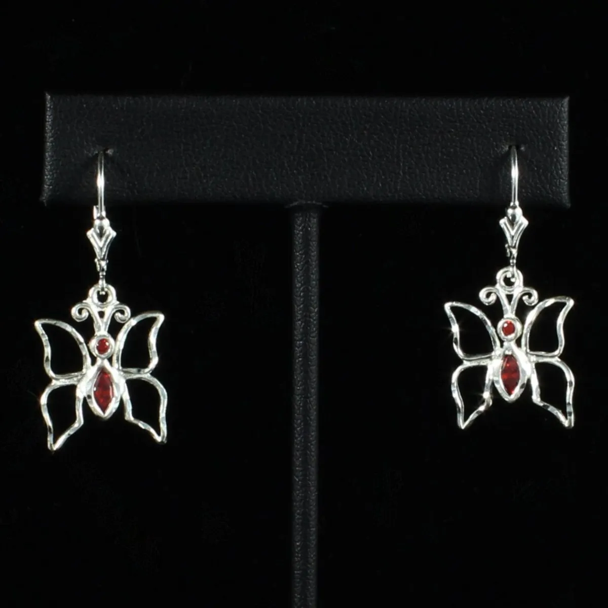 Delicate Butterfly  Earring Hanging Short with Synthetic Stones