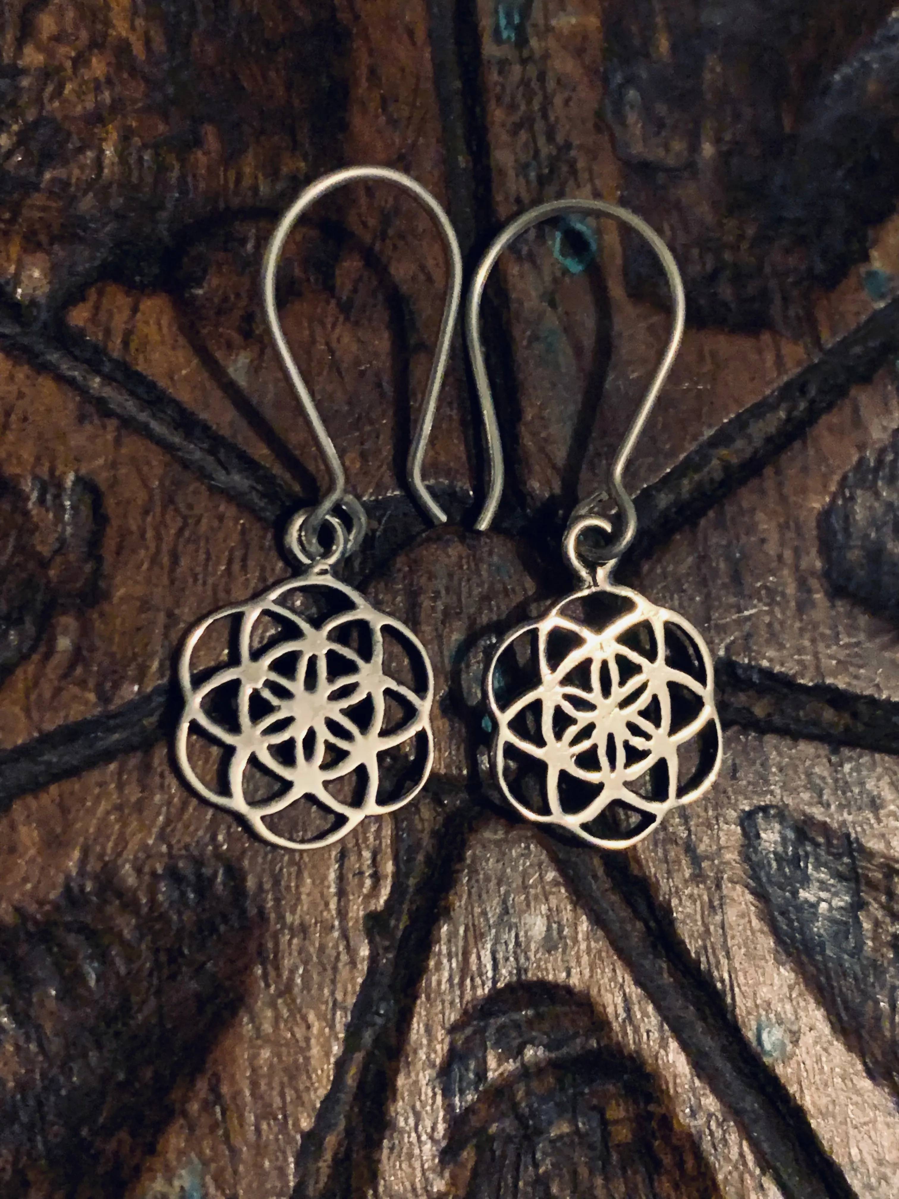 Delicate Flower of Life Earrings