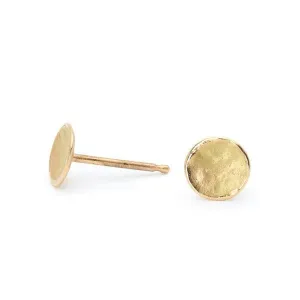 Delicate Hammered Disc Stud Earrings