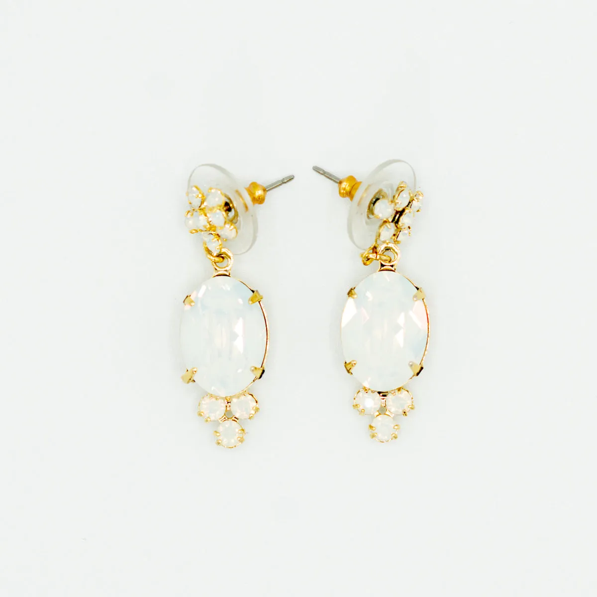 Delicate Opal Floral Drop Earrings