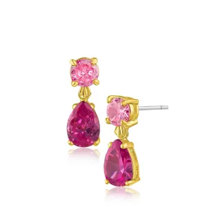 Delicate Pink Sapphire Drop Earrings