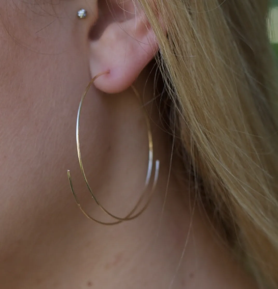 Delicate Threader Hoops