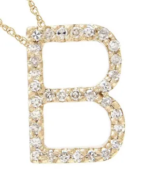 Diamond 'B' Initial Pendant