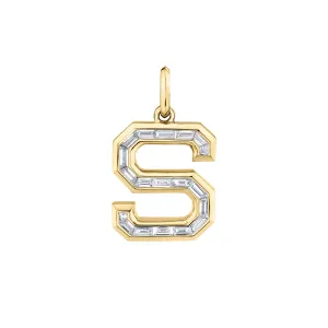 DIAMOND BAGUETTE LETTER PENDANT