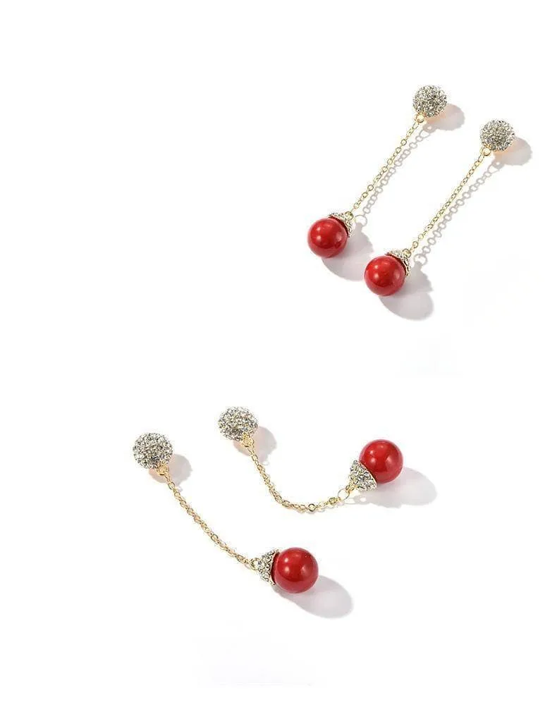 Diamond Delicate Detachable Pearl Earrings