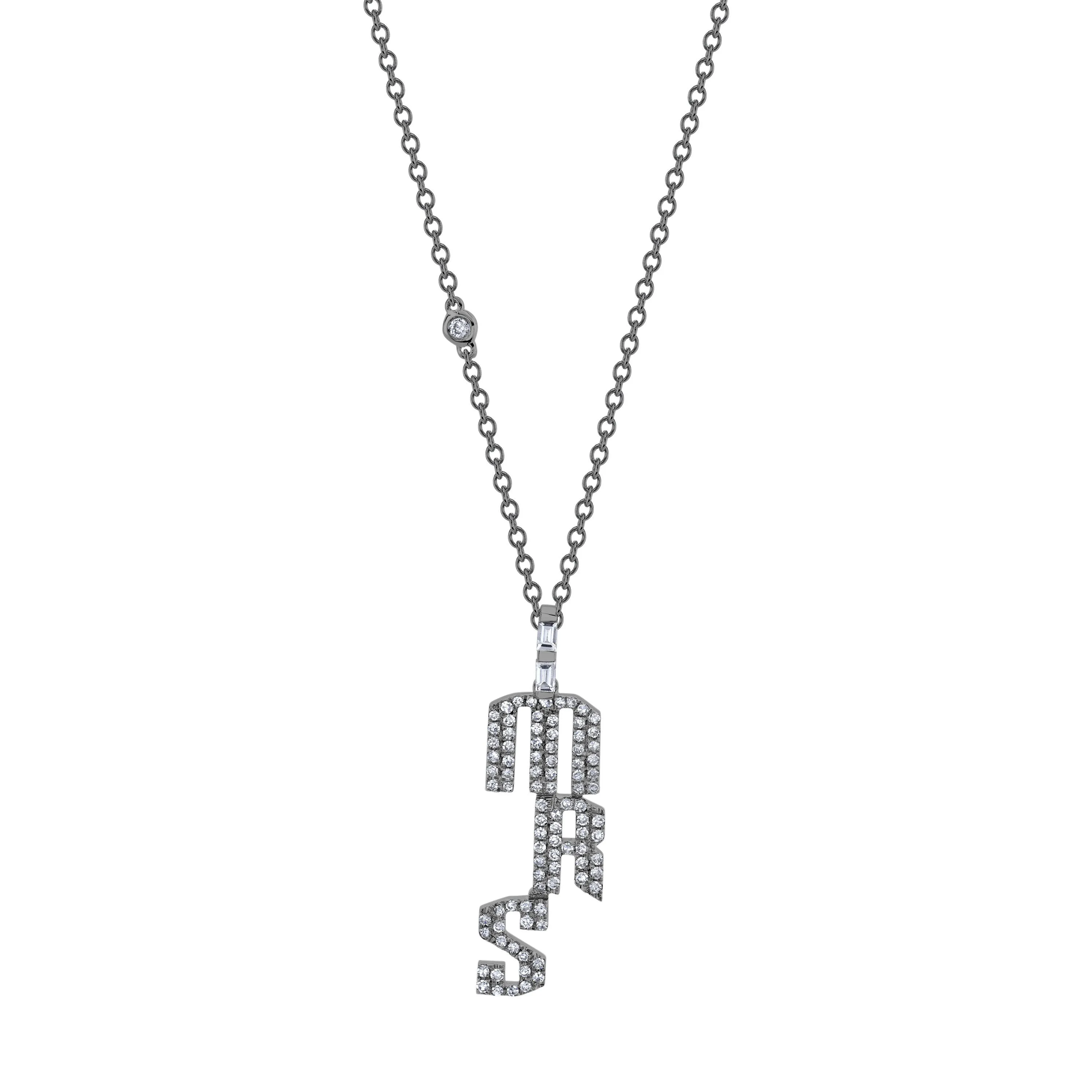 DIAMOND PAVE PERSONALIZED 3 LETTER PENDANT NECKLACE