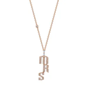 DIAMOND PAVE PERSONALIZED 3 LETTER PENDANT NECKLACE