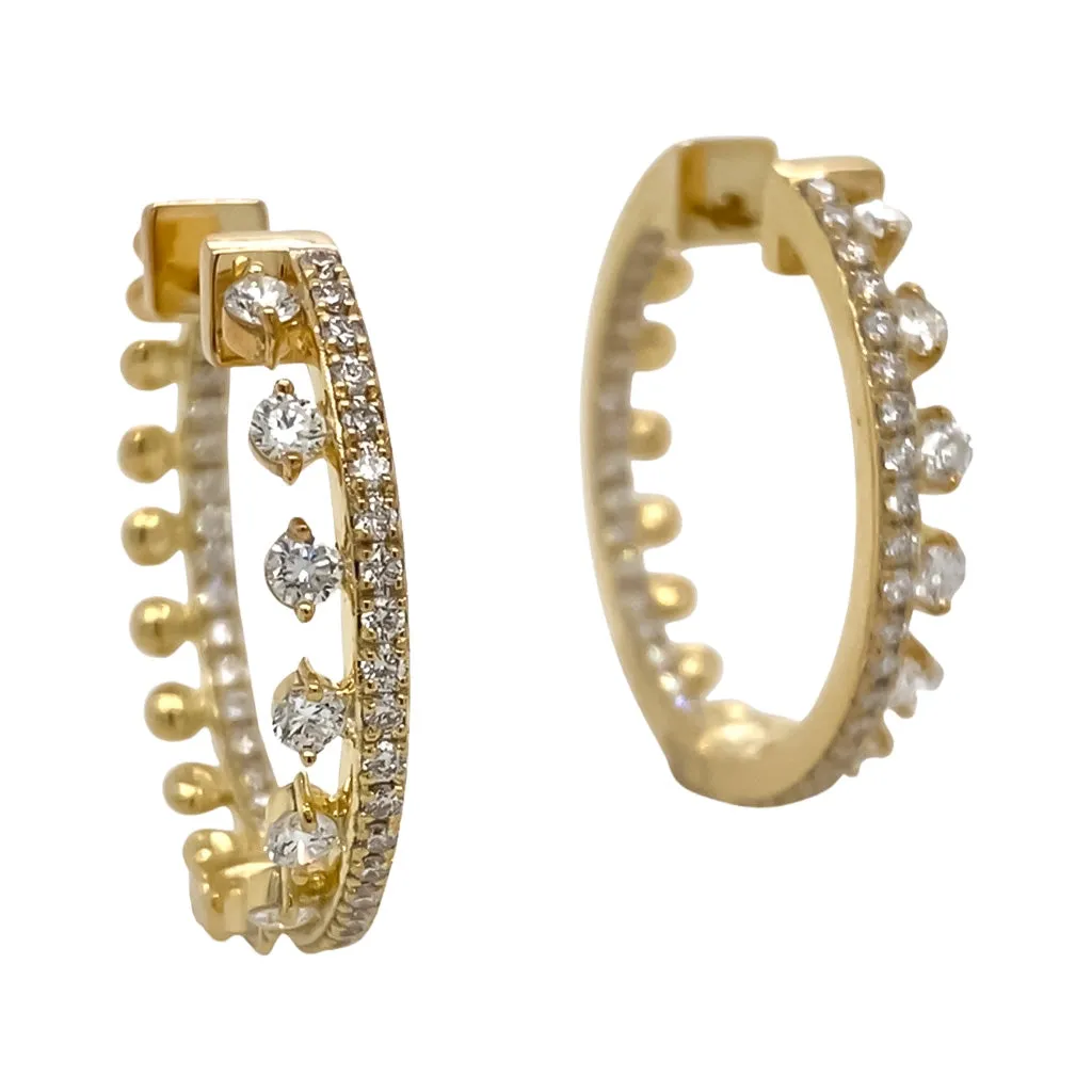 Diamond Row Hoop Earrings