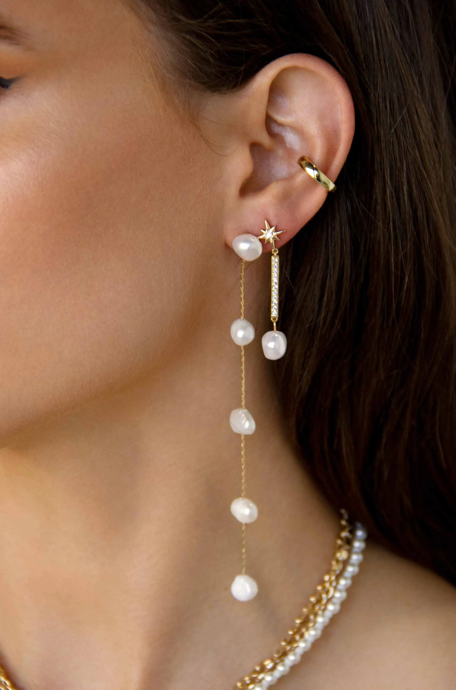 Dripping Pearl Delicate Drop Earrings