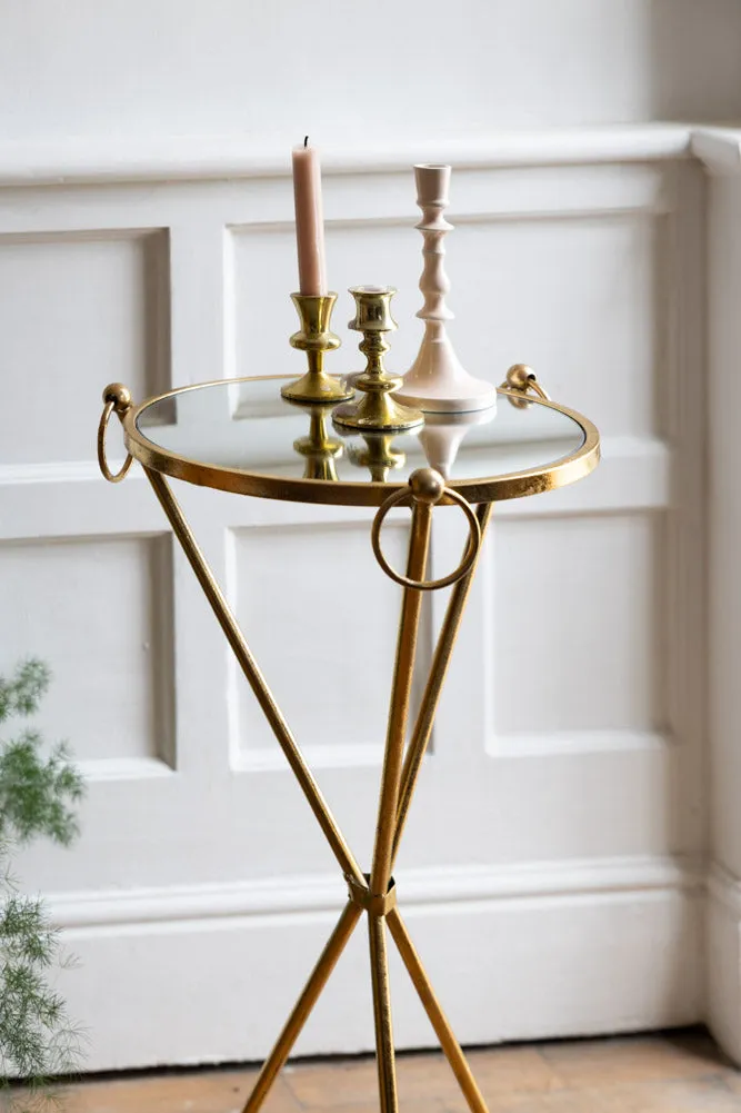 Elegant Gold & Glass Side Table