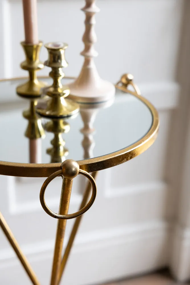 Elegant Gold & Glass Side Table