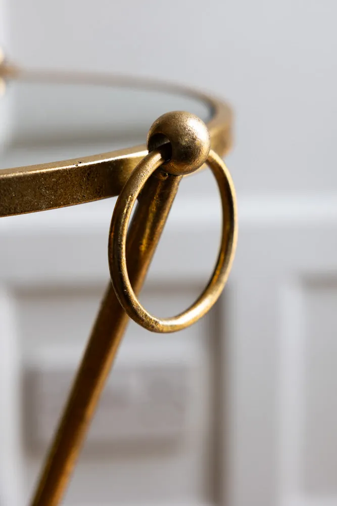 Elegant Gold & Glass Side Table