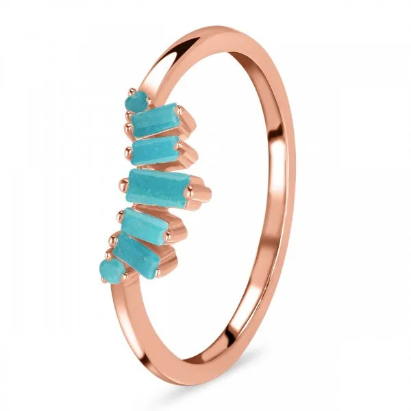 Elegant Turquoise Tiara Stackable Ring