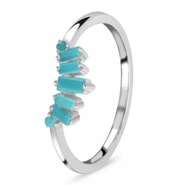 Elegant Turquoise Tiara Stackable Ring