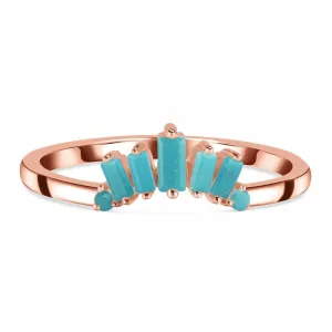 Elegant Turquoise Tiara Stackable Ring