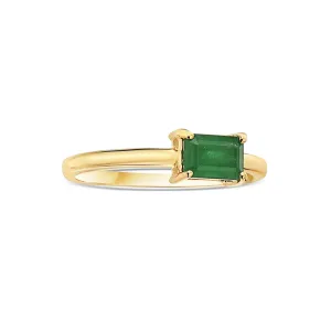 Emerald Cut Emerald Solitaire Ring (0.57 ct.) 4-Prongs Setting in 14K Gold