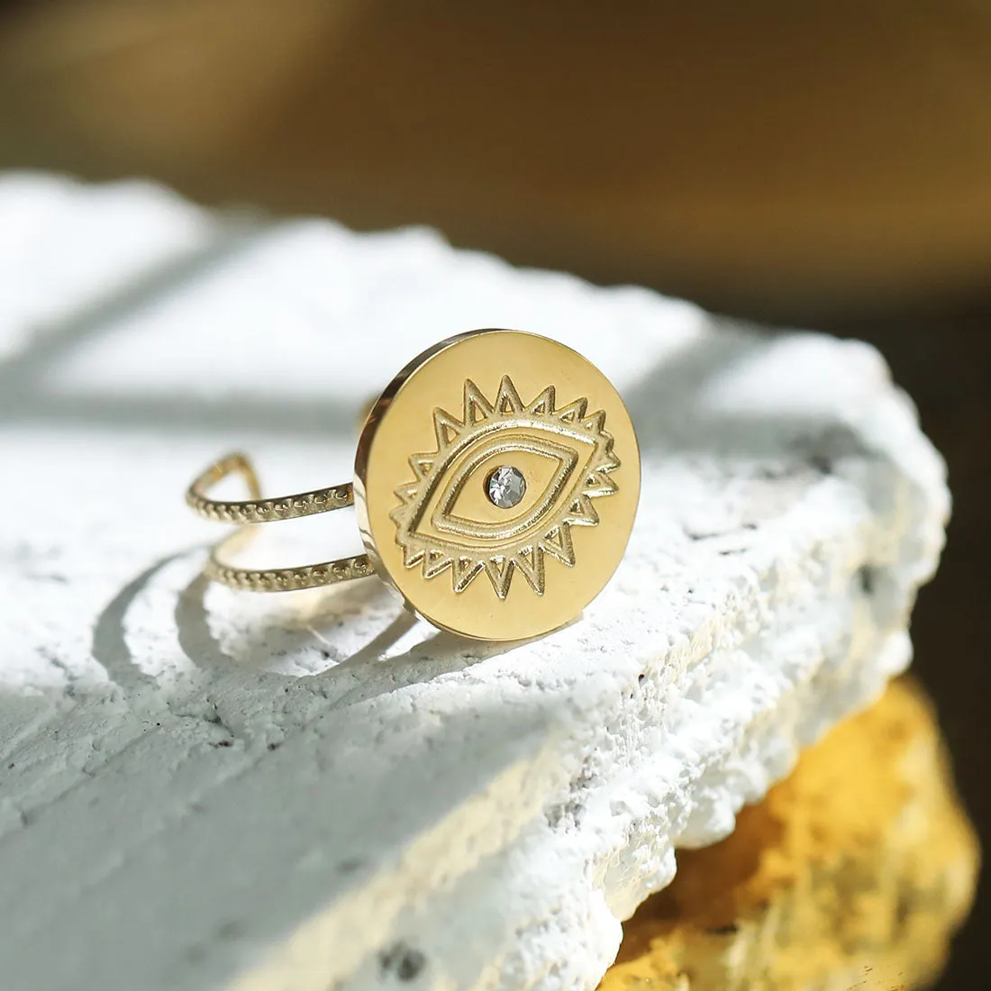 Evil Eye Medallion Ring