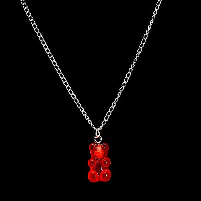 Fashionable Personality Women's Seven-color Bear Necklace