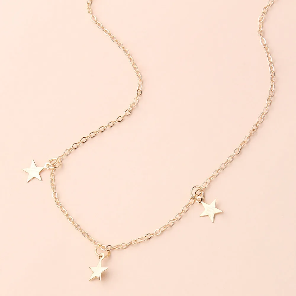 Fashionable Simple Metal Clothing Star Pendant Necklace