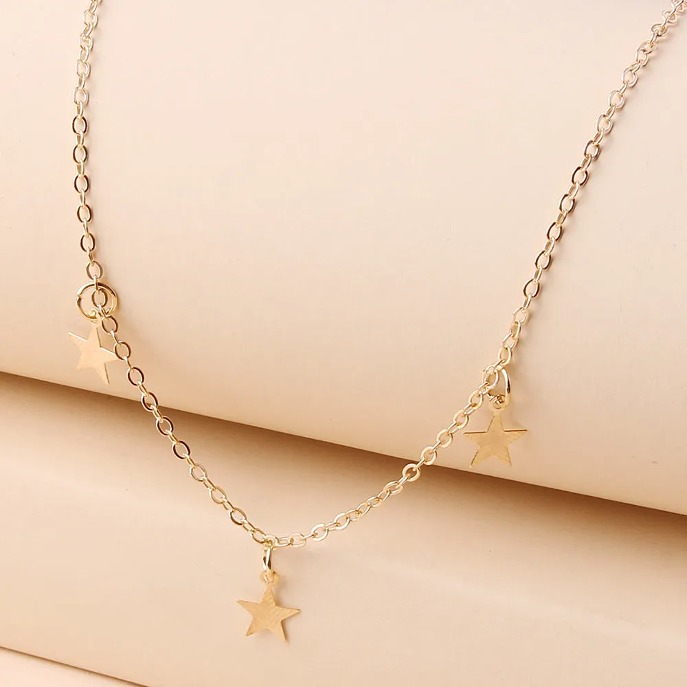 Fashionable Simple Metal Clothing Star Pendant Necklace