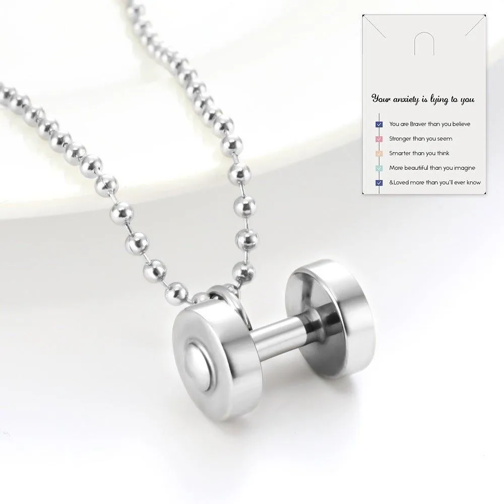 Fashionable Single Piece Dumbbell Pendant Necklace