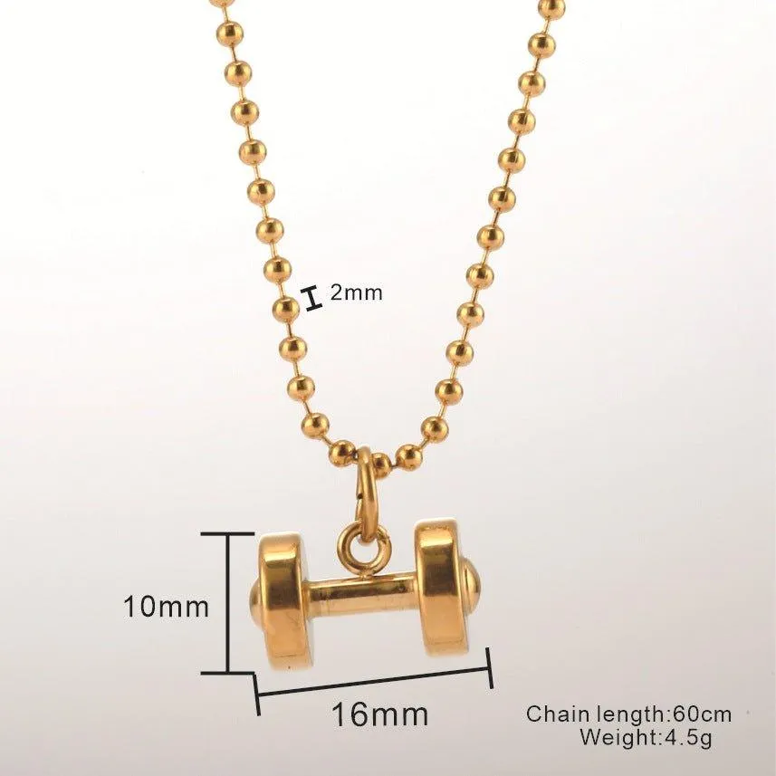 Fashionable Single Piece Dumbbell Pendant Necklace