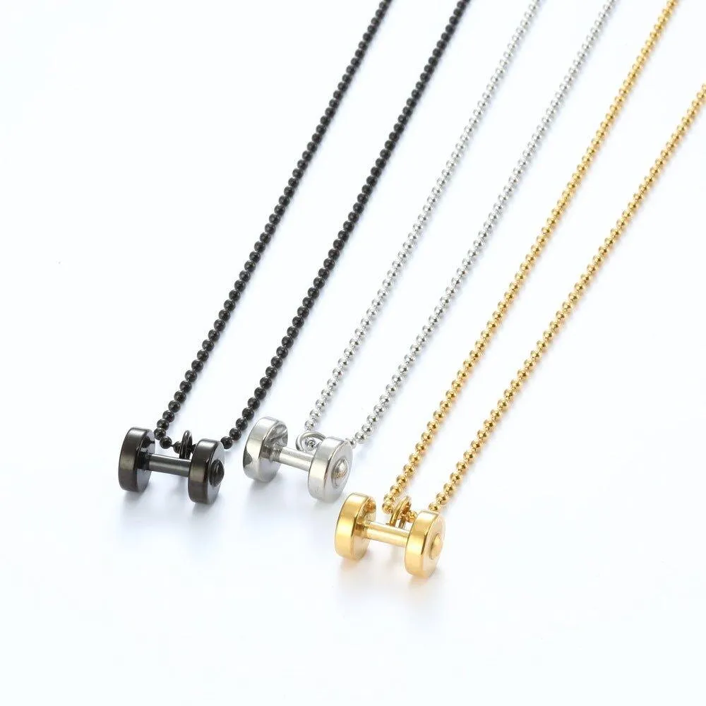 Fashionable Single Piece Dumbbell Pendant Necklace