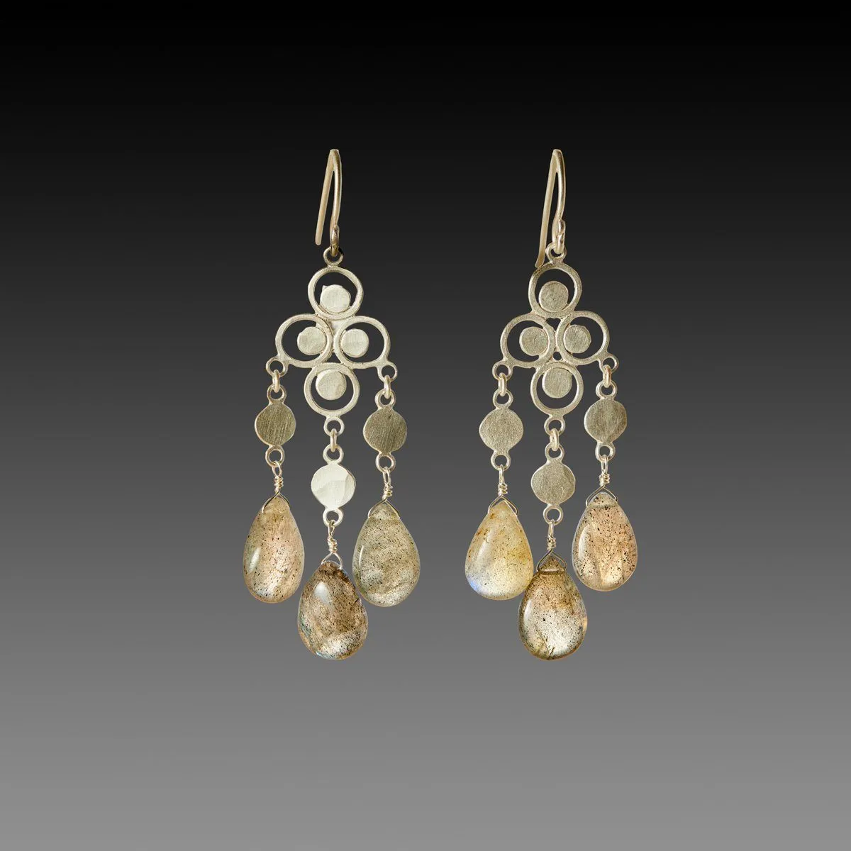 Filigree Chandelier Earrings with Labradorite