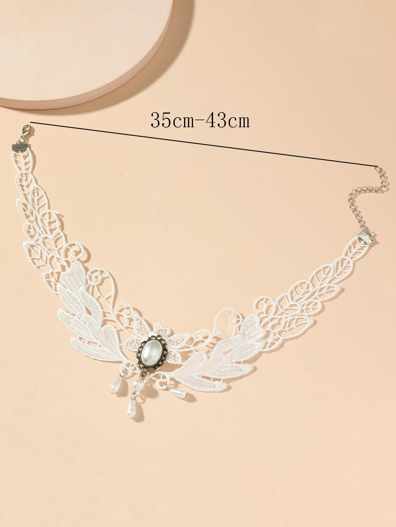 Floral Leaf Lace Pearl Decor Choker for Women Jewelry for Women Necklace