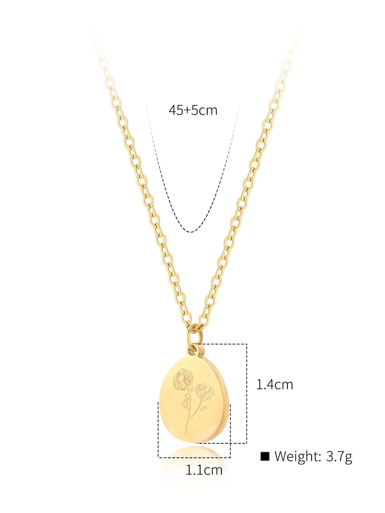 Flower Detail Pendant Necklace for Women Girls Accessories Jewelry Gifts Gift