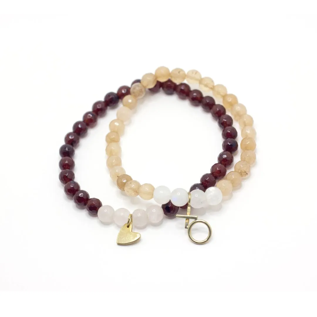 Gemstone Heart Stretch Bracelet