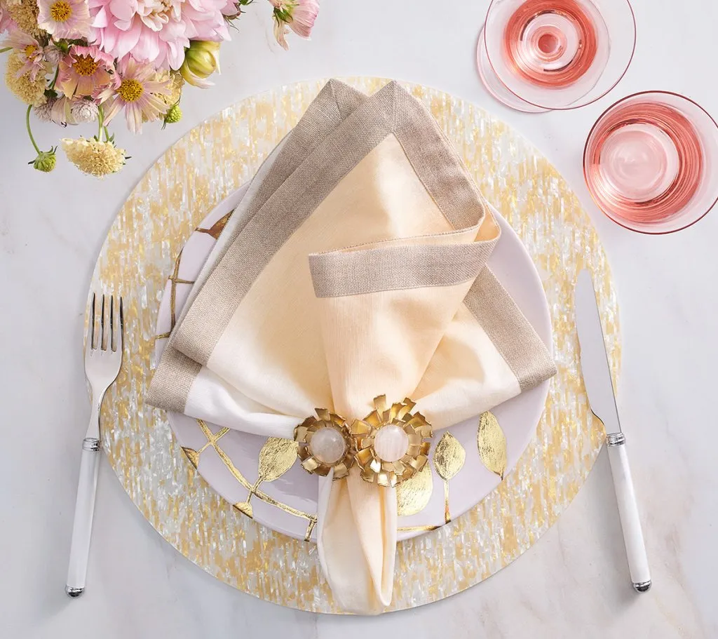 Glimmer Placemat in Yellow & Ivory, Set of 4