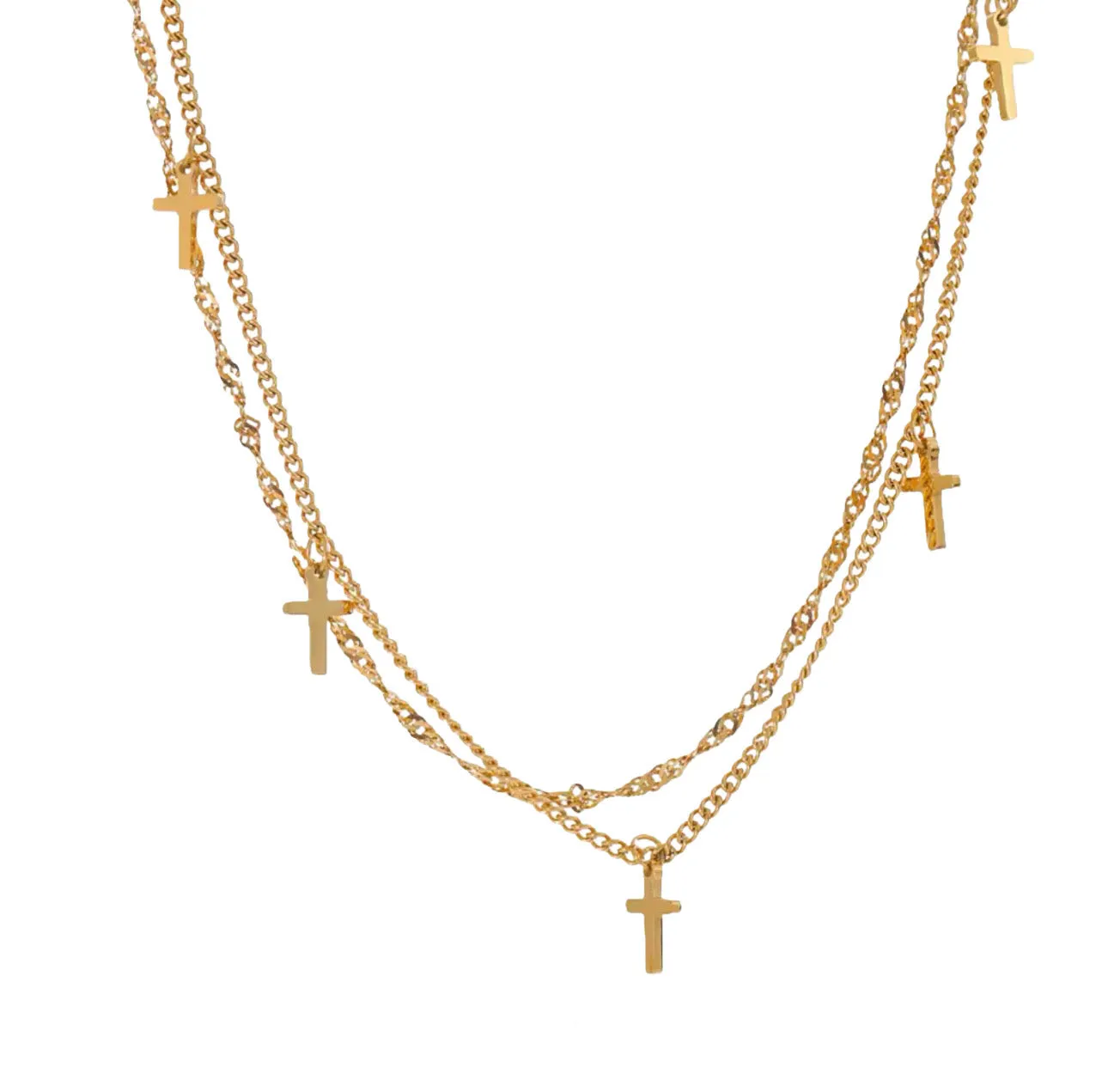 Gold Cross Stack by Lauren Kenzie